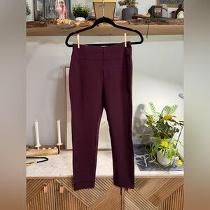 NWT Express Women's Ponte Pull-On Pants in Wine Burgundy